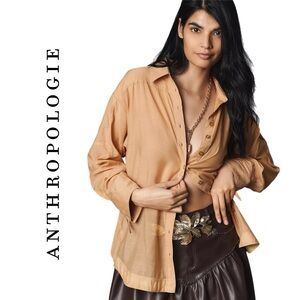 Anthropologie Sheer Buttondown Shirt